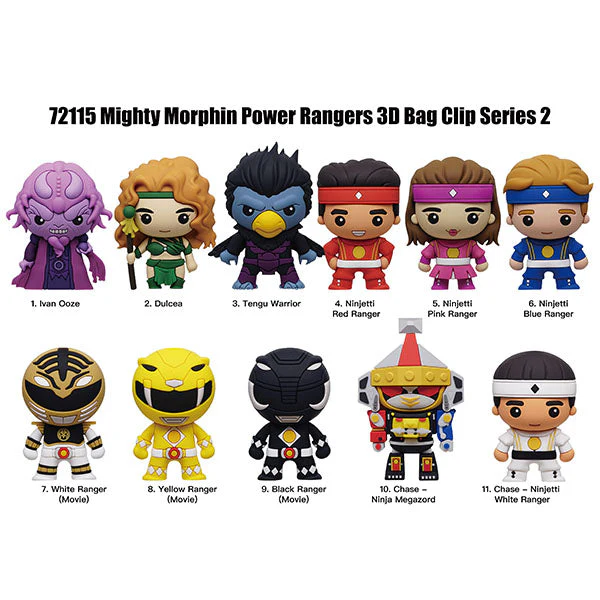 3D Mighty Morphin' Power Rangers Foam Bag Clip Series 2 (1pc) - Image 2