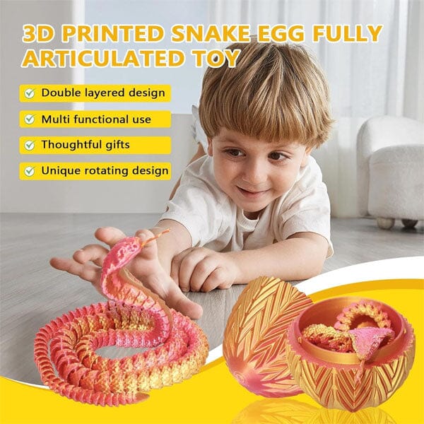 3D Treasures 3D-Printed Snake Scale Egg Fidget Toy with Egg Included (Multiple Colors) - Image 2