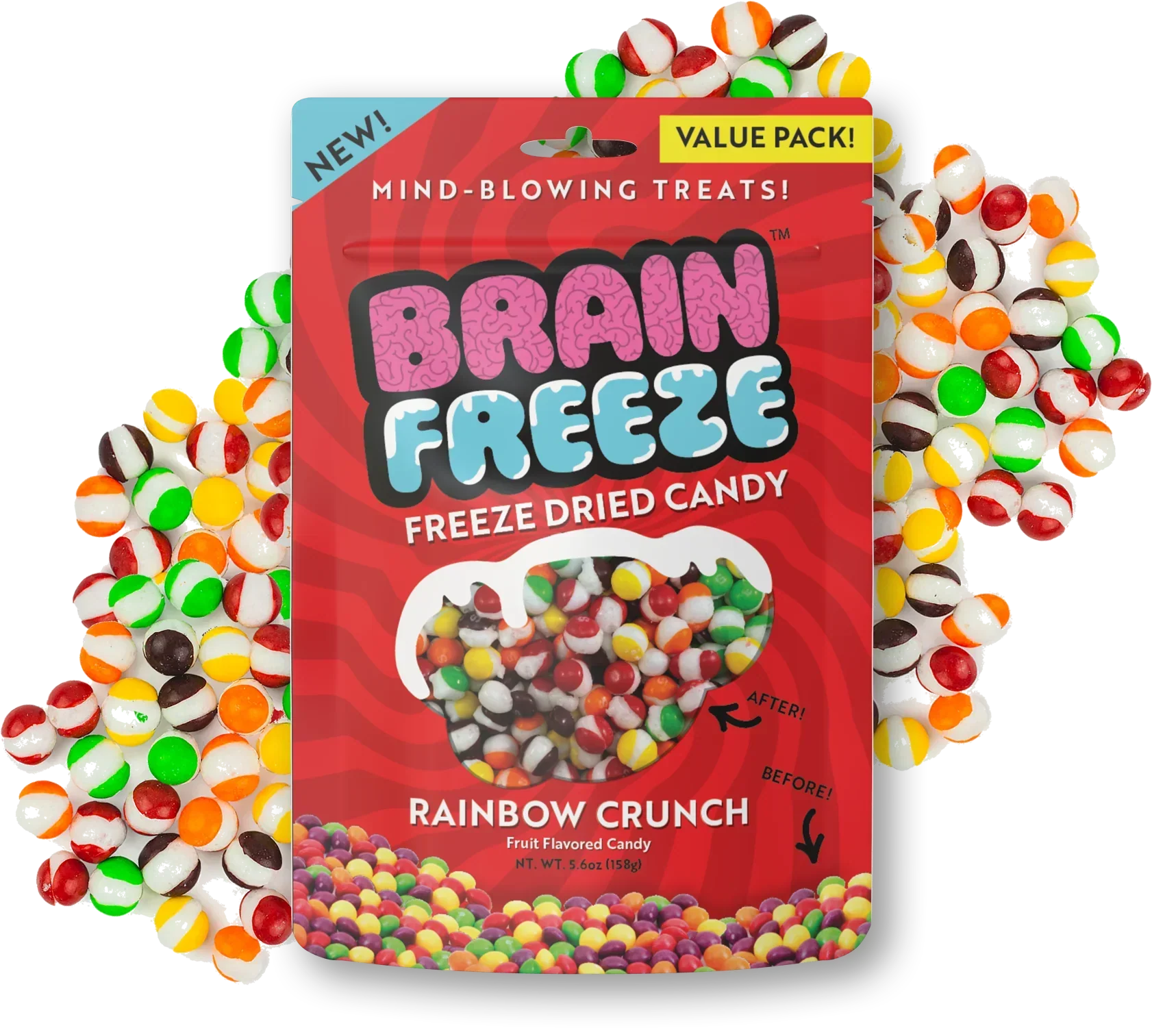 Brain Freeze: Rainbow Crunch Freeze-Dried Candy