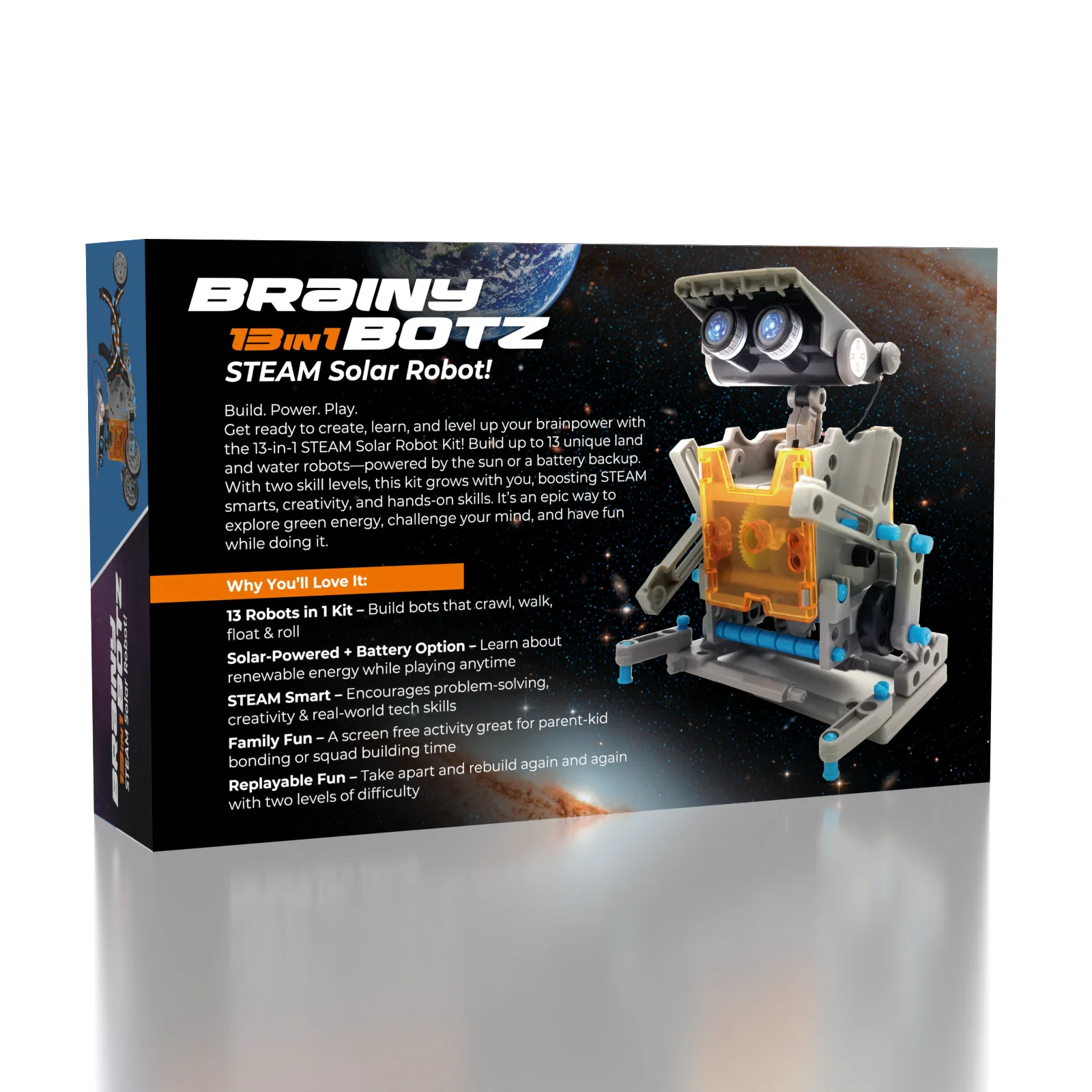 BrainyBotz 13-in-1 DIY Robot Solar-Powered Smart STEM Building & Programming Kit (190pc) - Image 2