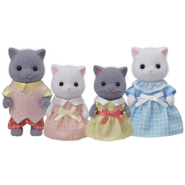 Calico Critters: Persian Cat Family (4pc) Posable Flocked Collectible Figurines