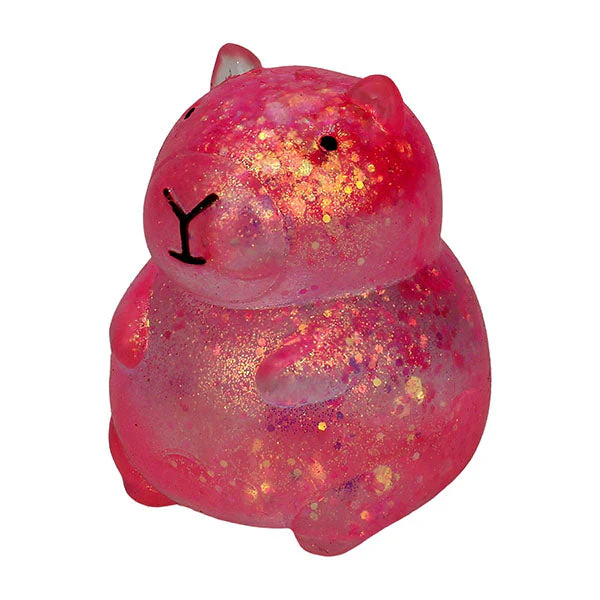 Capybara Kawaii Sparkly Stress Ball Squishy Fidget Toy (1pc) Color Ships Assorted - Image 2