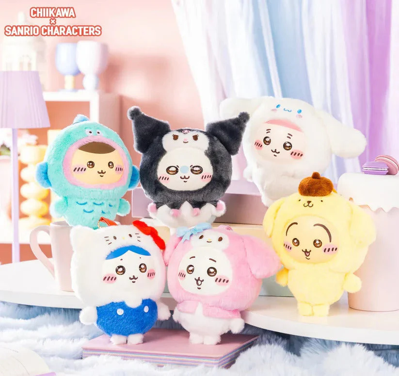 Chiikawa Kiramekko Hachiware × Hello Kitty Plush Keychain - Image 4