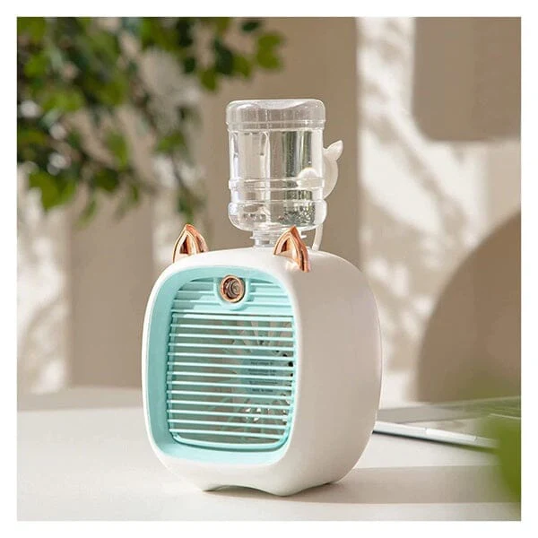 Cool Chill Cat Ear Tabletop Misting Fan Green - Image 2
