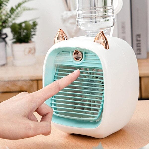 Cool Chill Cat Ear Tabletop Misting Fan Green - Image 7