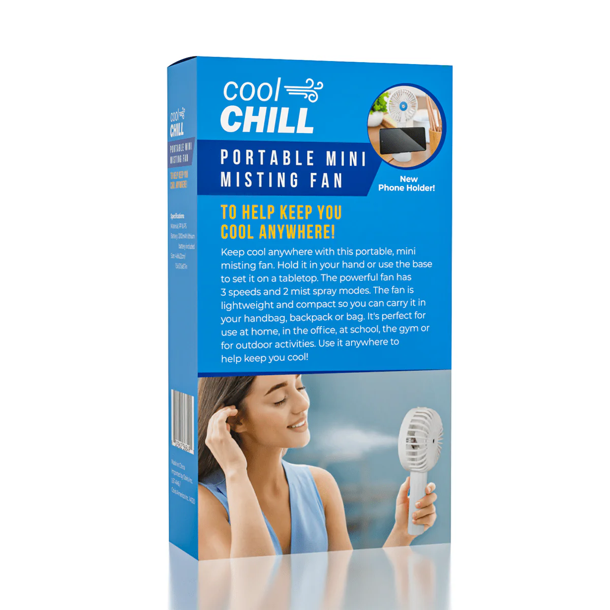 Cool Chill Portable Misting Fan w/ Phone Stand - Image 2