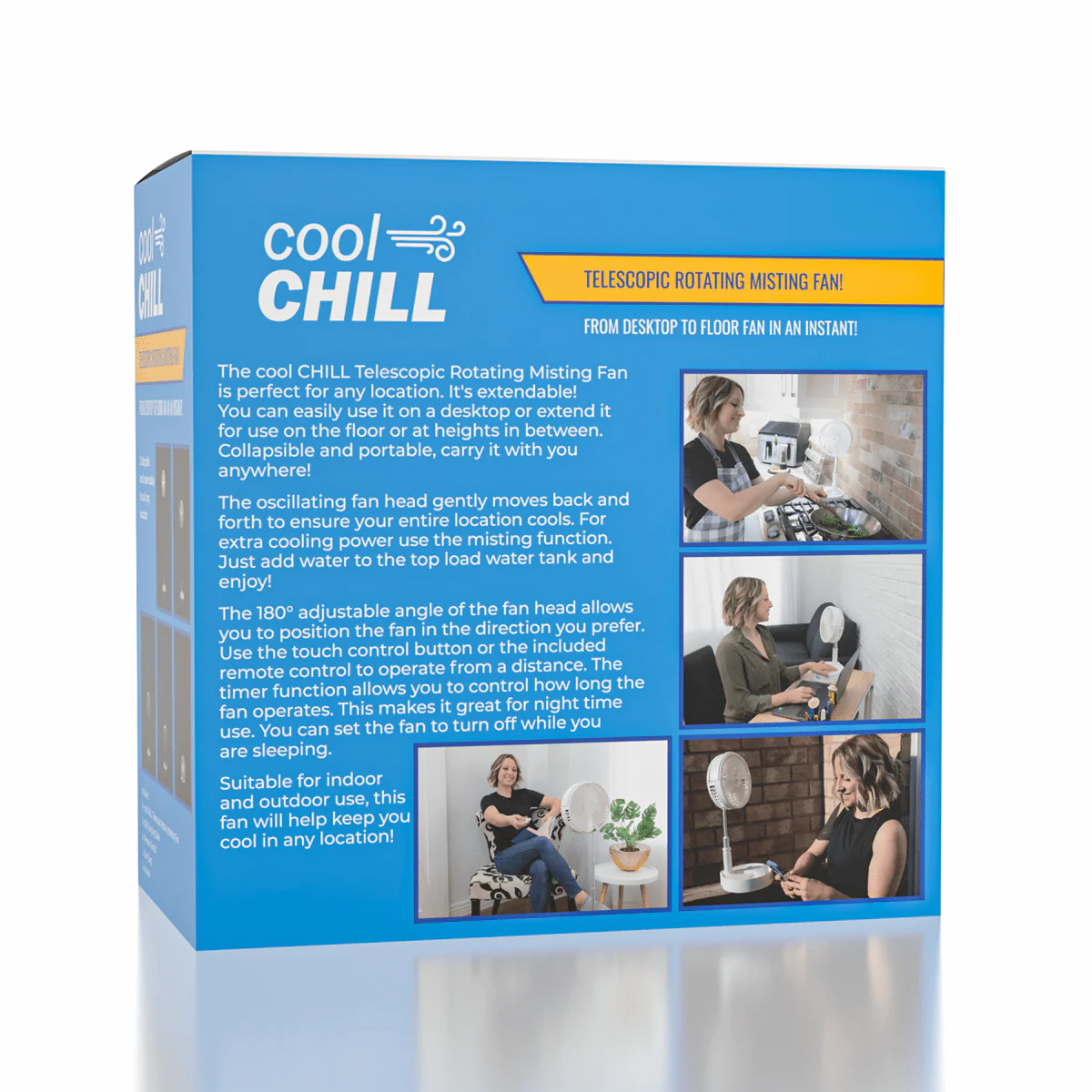 Cool Chill Telescopic Rotating & Misting Fan - Image 2