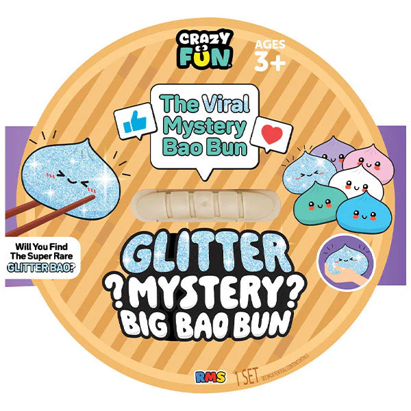 Glitter Mystery Big Bao Bun 7" Dumpling Squishy Fidget Toy (1pc) - Image 2