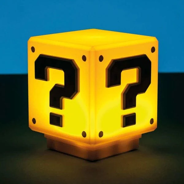 Paladone Super Mario Bros Question Mark Box Mini 3" Novelty Tabletop Lamp - Image 2