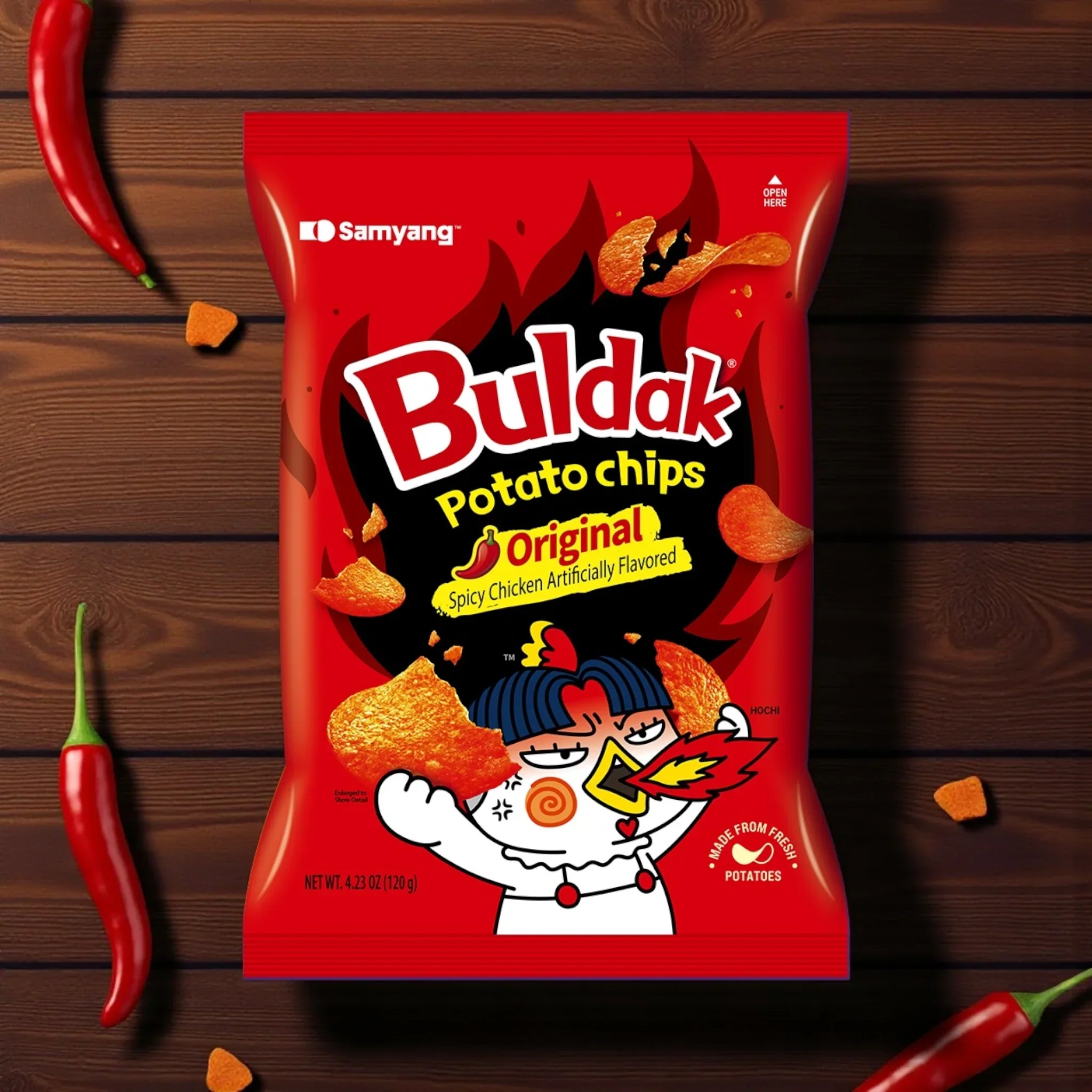Samyang Buldak Original Spicy Chicken Potato Chips - Image 3