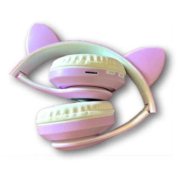 SoundLogicXT TWS Foldable Bluetooth Cute Purple Cat Headphones - Image 6