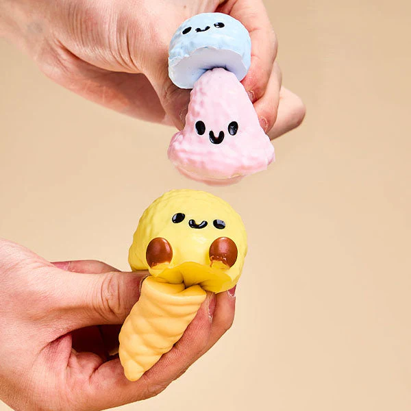 SqueezeSquad Taba Deluxe Premium Silicone Squishy Fidget Toy - Triple Ice Cream Cone - Image 2
