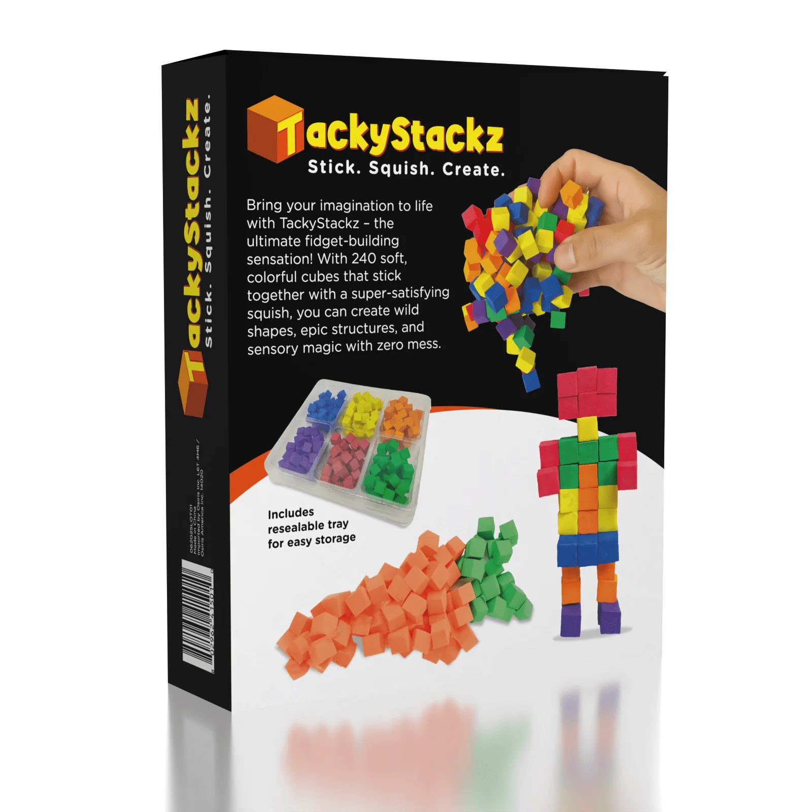 TackyStackz Sticky Squishy Fidget Cubes - Includes Storage Box - Image 2