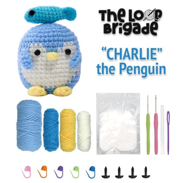 The LOOP Brigade: DIY Mini Crochet Plush Toy Complete Kit For Beginners - Charlie the Penguin - Image 4