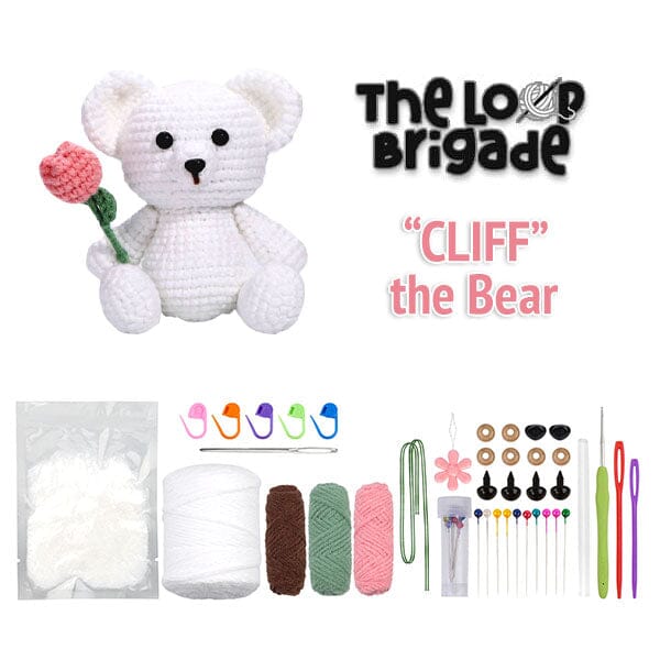 The LOOP Brigade: DIY Mini Crochet Plush Toy Complete Kit For Beginners - Cliff the Bear - Image 6