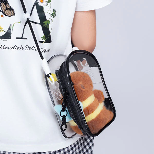 Transparent Crossbody Shoulder Bag For Plush Doll Display (1pc) Petite Threads - Image 2