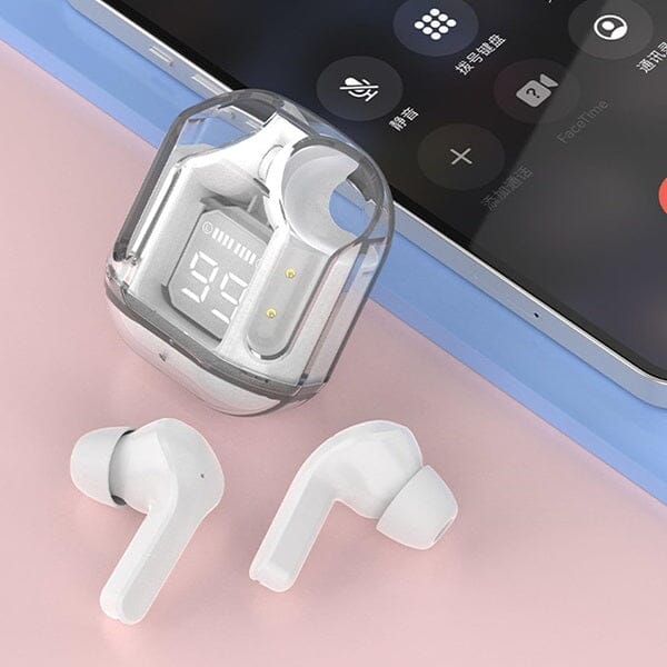 TWS - Wireless Earbuds With Digital Display and Transparent Case - Image 8